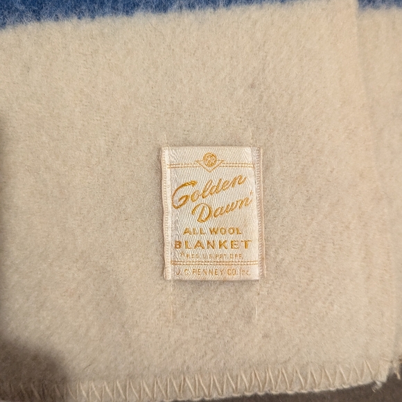 Vintage Golden Dawn 100% Wool Blanket - Picture 3 of 3